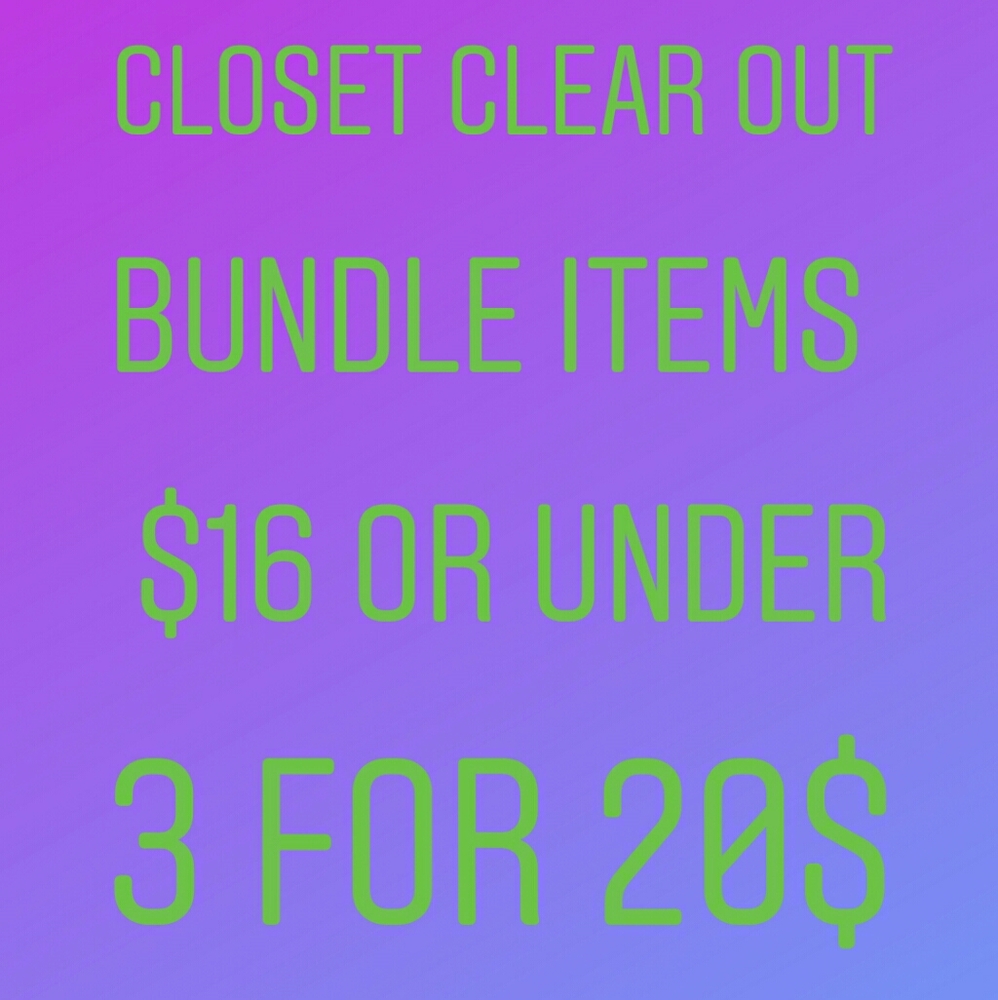 SALE 3/$20                      Bundle 3 items priced at $16 each and offer $20